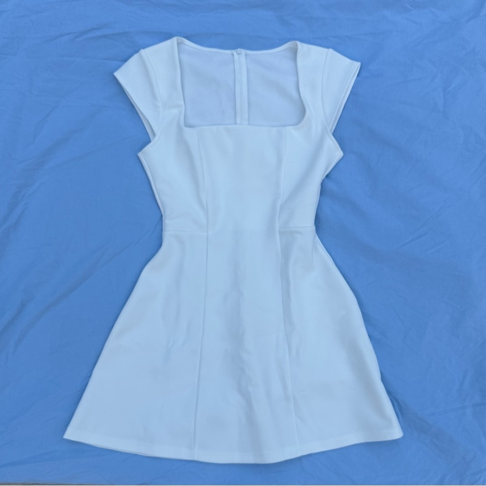 Square Neck White Mini Dress